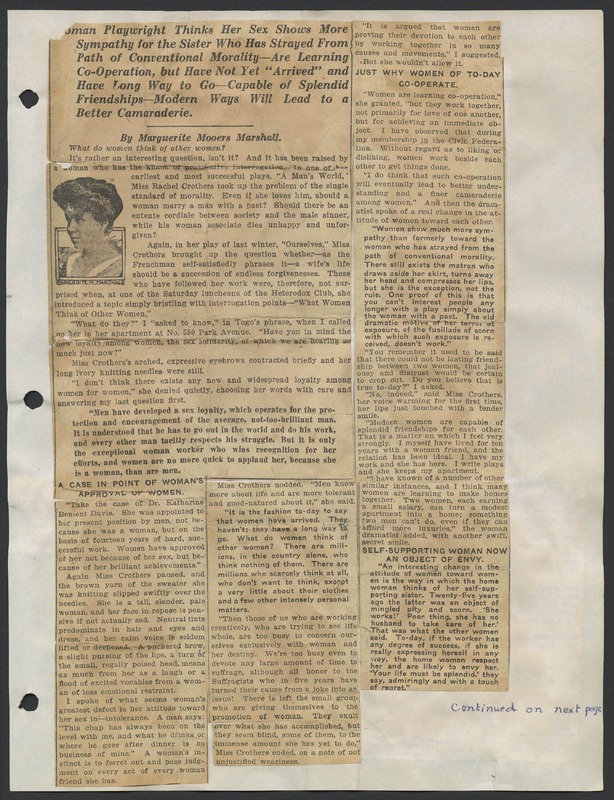 Rachel Crothers scrapbook, p. 65