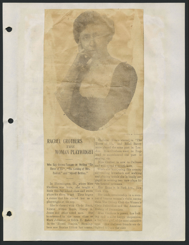 Rachel Crothers scrapbook, p. 9