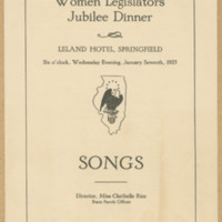 Women Legislators&#039; Jubilee Dinner song book, January 7, 1925