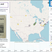 Screenshots displaying views from the online exhibit Underpinnings and Equal Terms: How the Suffrage Movement Changed American Women and American Women Changed the Nation 