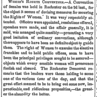 Women&#039;s Rights Convention newspaper clipping